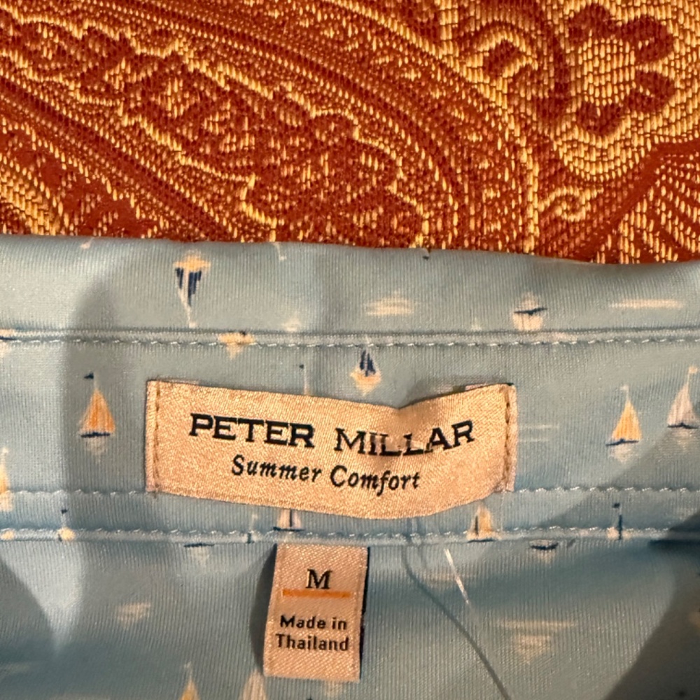 Peter Millar Men's Medium Sailing Away Performance Polo MSRP $110 - Picture 5 of 7